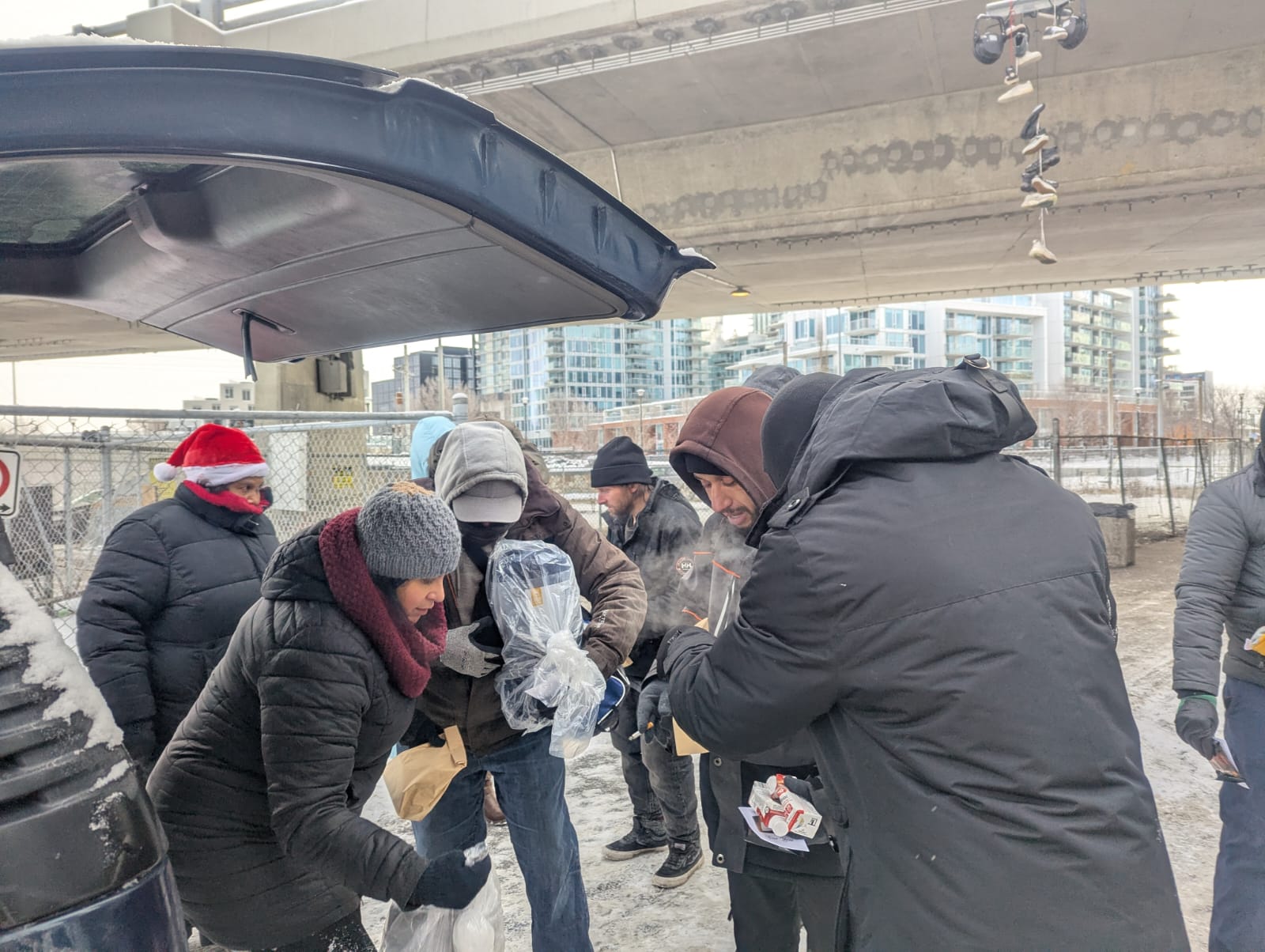 Praying and giving to the Homeless