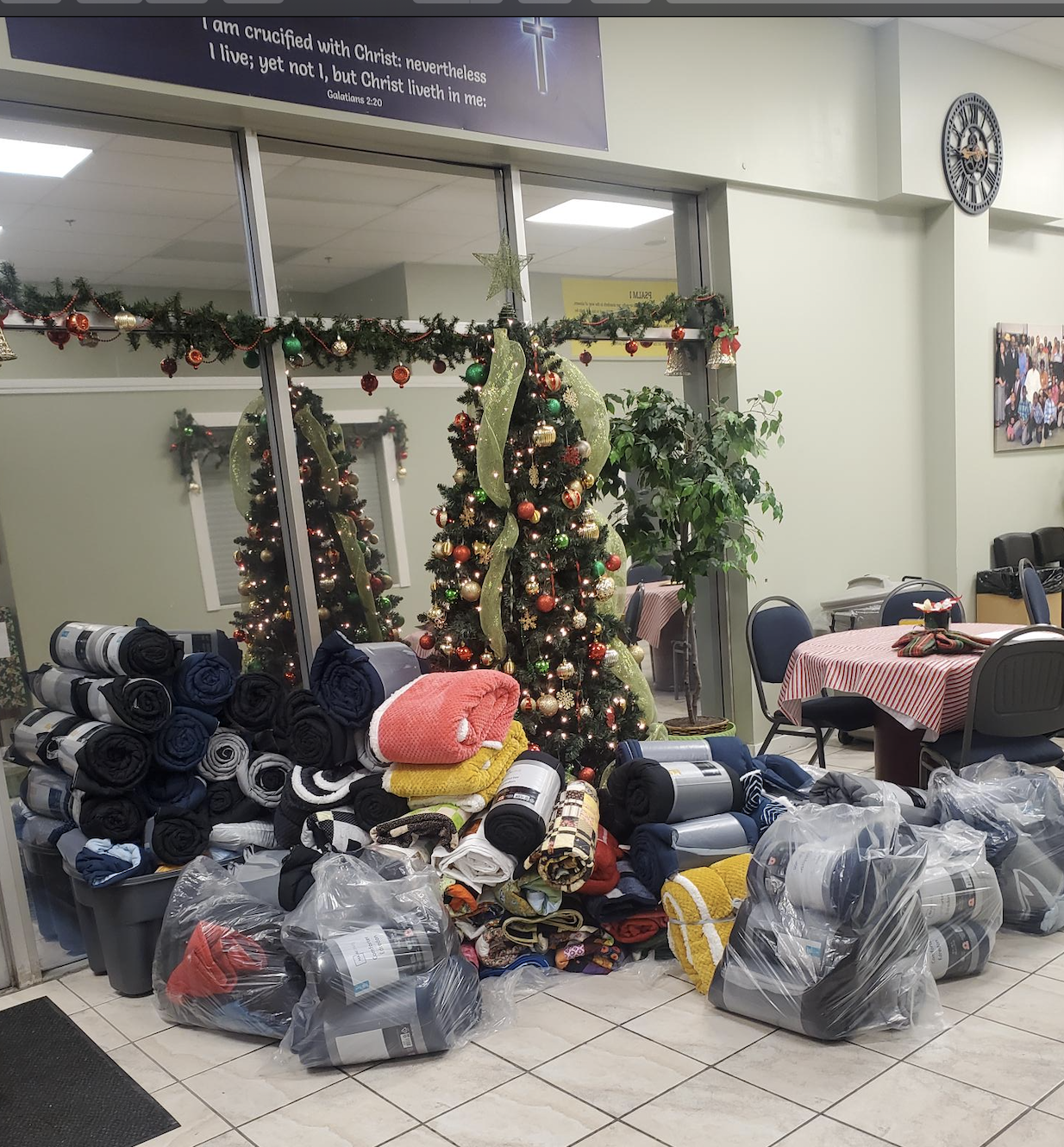 Donated blankets for mission